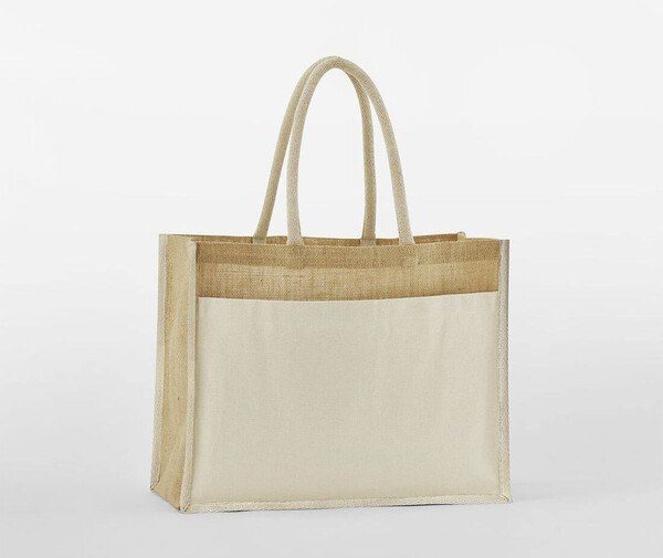 WESTFORD MILL WM480 - COTTON POCKET NATURAL STARCHED JUTE SHOPPER