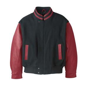 Canada Sportswear Genuine L00227 - Graduate Imported Melton & Deercow Bomber Black/Red