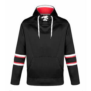 CX2 L00617 - Daingle Fleece Hockey Hoodie Black/Red/White