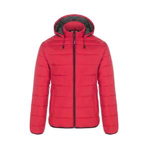 CX2 L00981 - Glacial Ladies Puffy Jacket With Detachable Hood Red