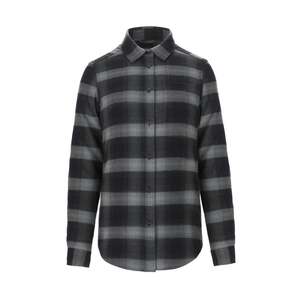 CX2 S04506 - Cabin Ladies Brushed Flannel Shirt Grey/Black
