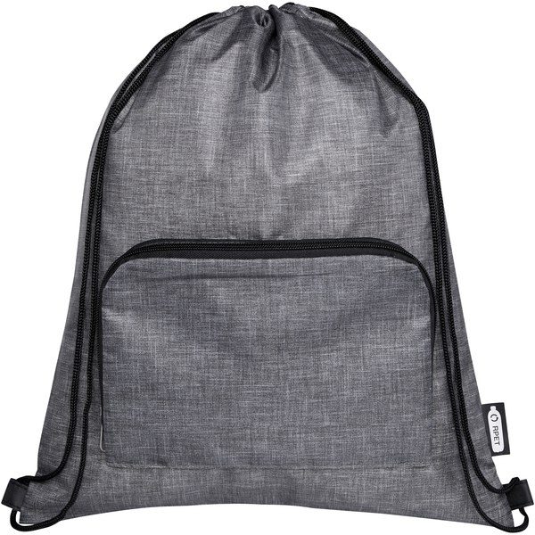 EgotierPro 120646 - Bolsa con cordón plegable reciclada de 7L "Ash"