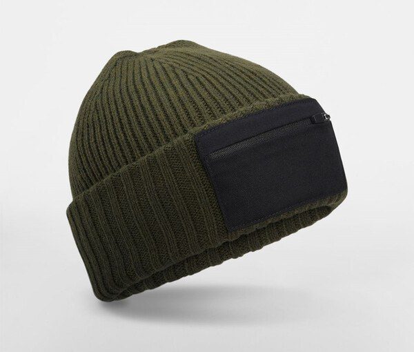 BEECHFIELD BF334R - ZIP PATCH BEANIE