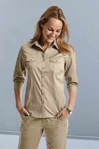 Russell Collection RU918F - Camisa Mulher R918F Manga Dobrável