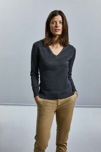 Russell Collection RU710F - Damen V-Neck Strick Pullover