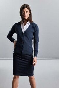 Russell Collection RU715F - Ladies` V-Neck Knitted Cardigan