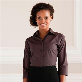 Russell Collection J946F - Women's ¾ sleeve easycare fitted shirt