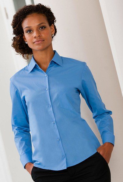 Russell J934F - Camisa popelina manga larga mujer