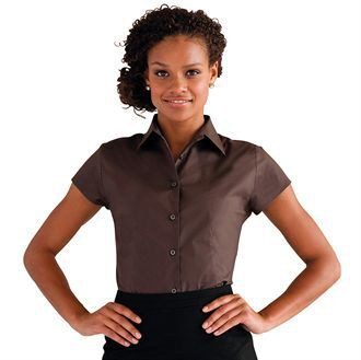 Russell J947F - Camisa Mujer Manga Corta Ajustada y Cómoda