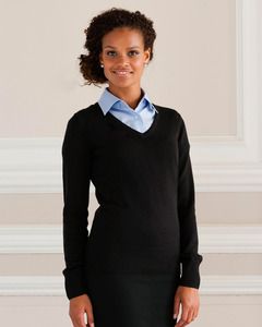 Russell Collection J710F - Maglione da donna in maglia con scollo a V
