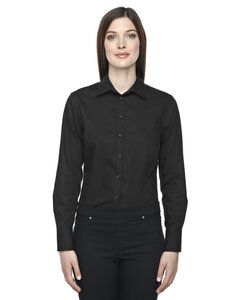 Ash City North End 78673 - Boulevard Ladies Wrinkle Free 2-Ply 80’S Cotton Dobby Taped Shirt With Oxford Trim