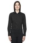 Ash City North End 78673 - Boulevard Ladies' Wrinkle Free 2-Ply 80’S Cotton Dobby Taped Shirt With Oxford Trim