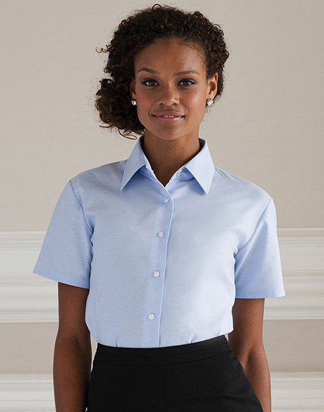 Russell Europe R-933F-0 - Classic Tailored Oxford Cotton Blend Blouse