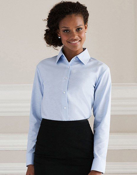 Russell Europe R-932F-0 - Womens Classic Tailored Oxford Long Sleeve Blouse