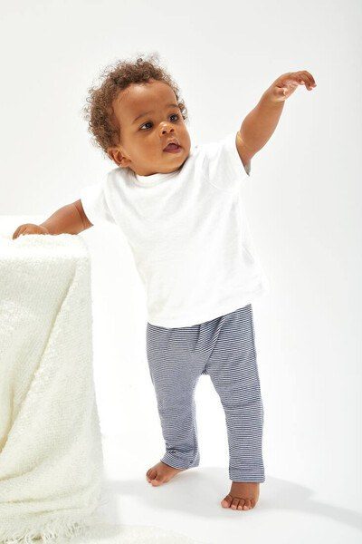 Soft Cotton Baby Crew Neck Tee with Shoulder Poppers