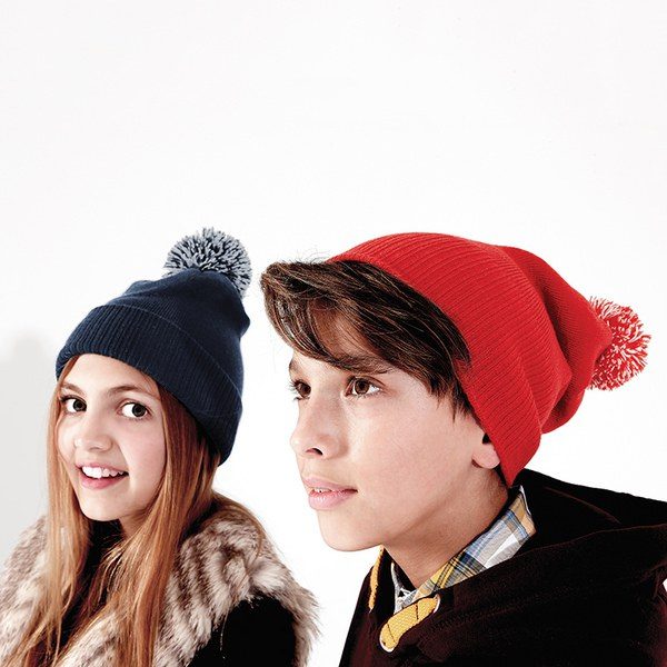 Beechfield BC450 - Gorro Invierno Estilo Doble con Pom Pom