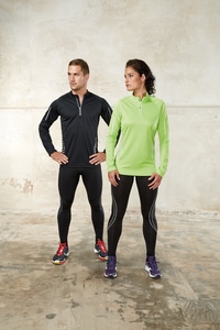 ProAct PA325 - LANGARM HERREN SPORT T-SHIRT 1/4 KRAGEN-REIßVERSCHLUSS "QUICK DRY"