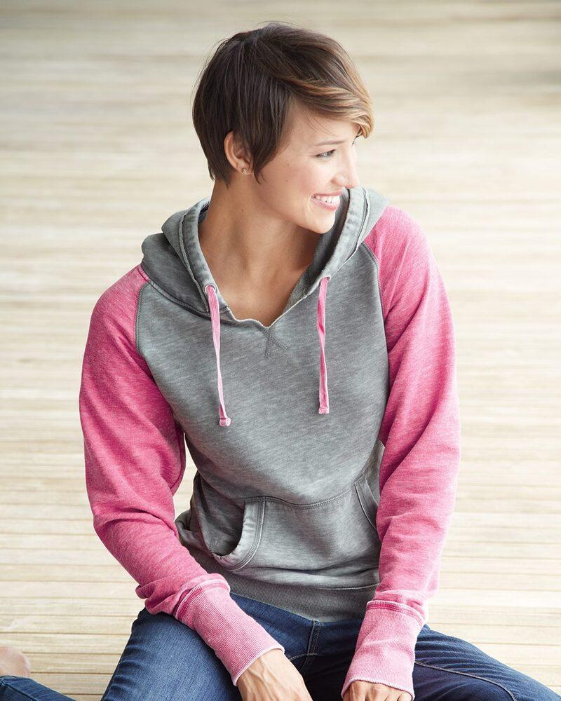 J. America 8926 - Ladies' Zen Fleece Raglan Sleeve Hooded Sweatshirt