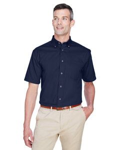 Harriton M500S - Mens Easy Blend Short-Sleeve Twill Shirt with Stain-Release