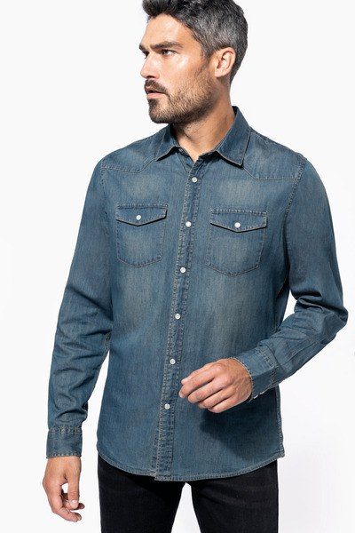 Kariban K519 - MENS LONG SLEEVE DENIM SHIRT