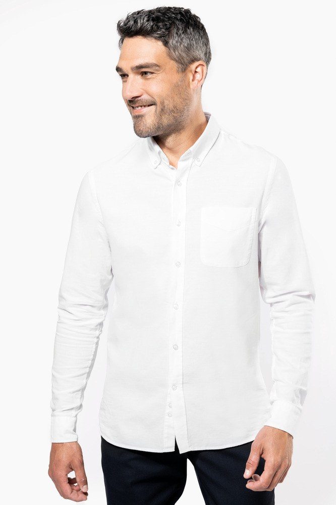 Kariban K516 - CAMISA DE MANGA LARGA LAVADA OXFORD PARA HOMBRE