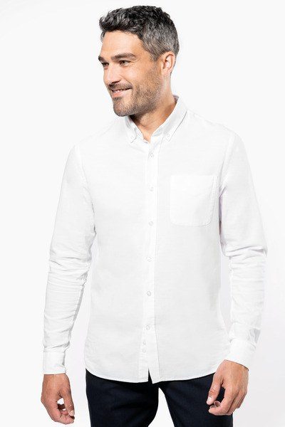 CAMISA DE MANGA LARGA LAVADA OXFORD PARA HOMBRE