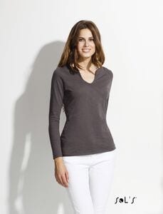 Sols 11426 - DAMEN SLUB JERSEY T-SHIRT LANGARM MARAIS