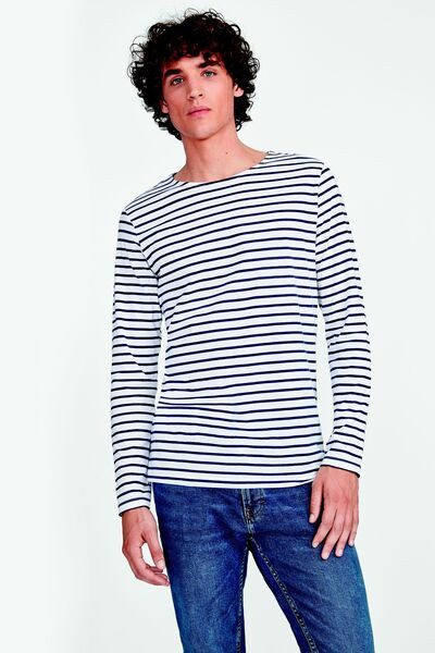 MARINE MEN Long Sleeve Striped T Shirt