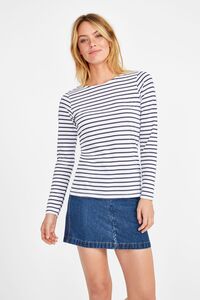Sols 01403 - Womens Long Sleeve Striped T-Shirt Marine