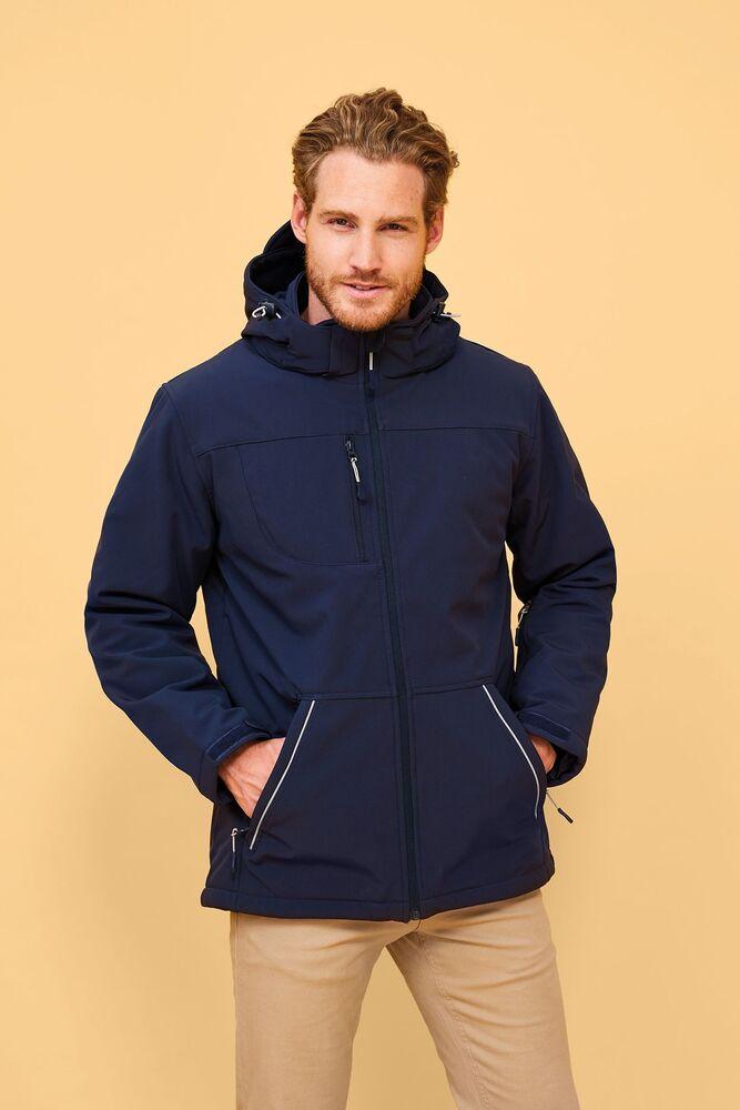 Lega Mens Winter Warm Outwear Coat Soft Shell Jacket with Removable Hood 