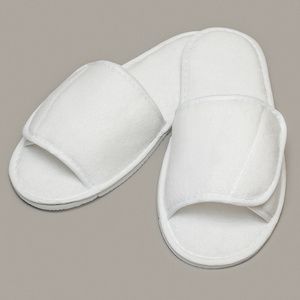 Towel City TC067 - Open toe slippers with hook and loop strap