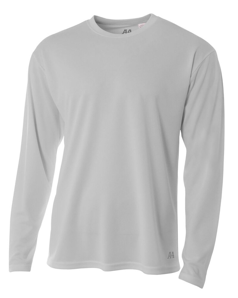 A4 N3253 - Men's Long Sleeve Crew Birds Eye Mesh T-Shirt