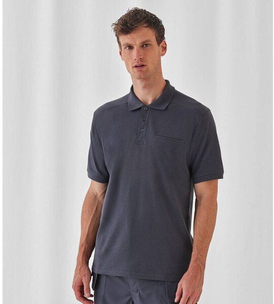 B&C Pro BC815 - Polo de hombre de manga corta con bolsillo en el pecho