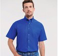 Russell Collection JZ933 - Camisa de manga corta de algodón Oxford para hombre