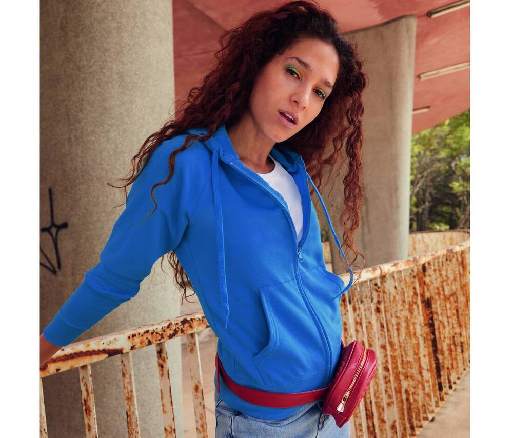 Fruit of the Loom SC368 - Lady-fit Lightweight Hooded Sweat Jacket