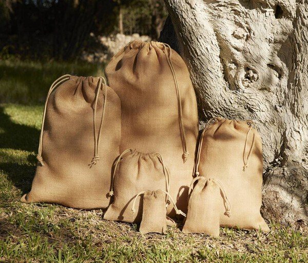 Westford mill WM415 - Eco-Friendly Burlap Drawstring Storage Bags