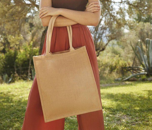 Westford mill WM409 - Eco-Friendly Jute Tote with Customizable Design