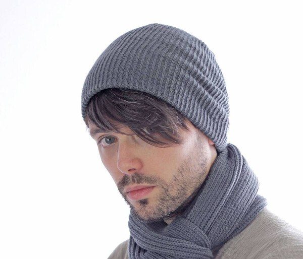 Atlantis AT115 - Chic Winter Ribbed Knit Beanie with Turn-Up