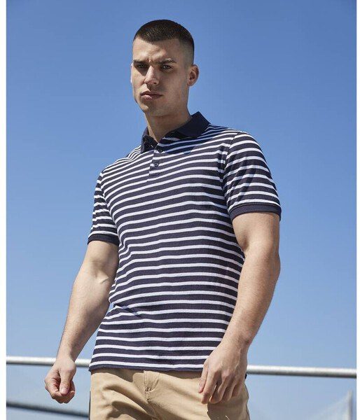 Front Row FR230 - Striped Jersey Polo Shirt