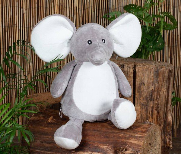 Mumbles MM558 - Customizable Plush Elephant with Embroidery Access