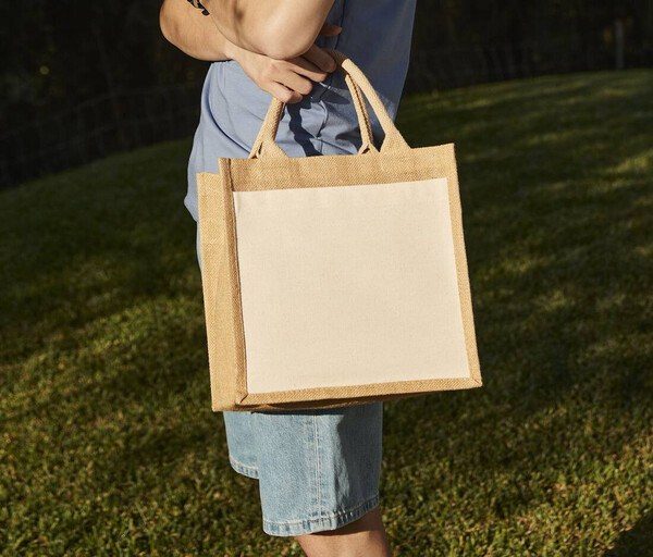 Westford mill WM426 - Eco-Friendly Personalized Burlap Shopping Tote