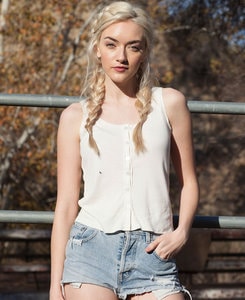 US Blanks US0506 - Ladies 2x1 Rib Button Down Tank