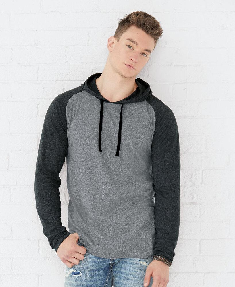LAT LA6917 - LAT Men's Hooded Raglan Long Sleeve Fine Jersey Tee