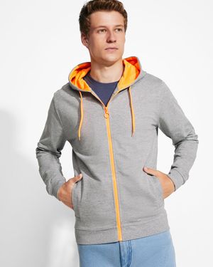 Roly SU1105 - FUJI Sweat jacket in non-brushed fleece with details in fluor colour