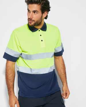 Roly HV9302 - POLARIS Technical high-visibility short-sleeve polo shirt 