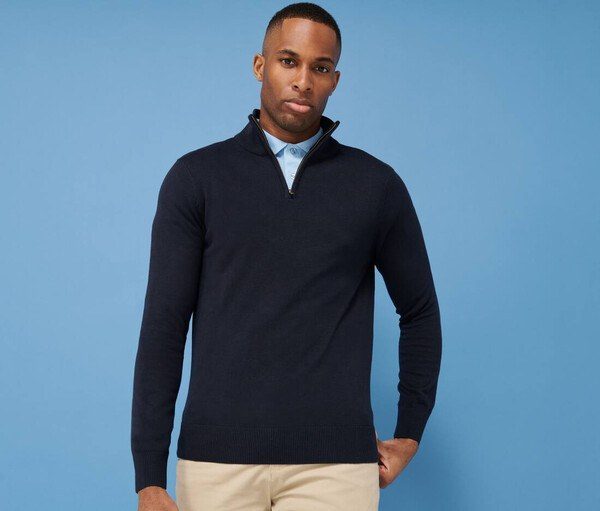 Henbury HY729 - Mens Soft Touch Zip Neck Sweater