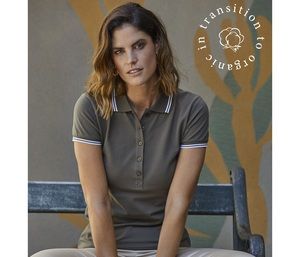 Tee Jays TJ1408 - Poloshirt til kvinder med kontrasterende krave og ærmer