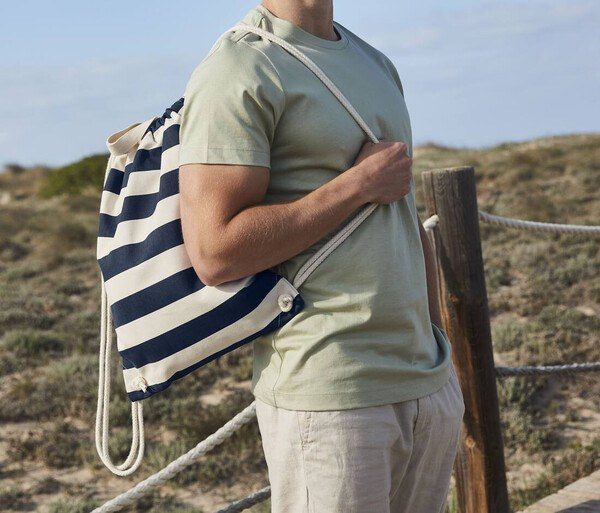 Westford mill WM686 - Nautical Striped Cotton Canvas Gym Bag