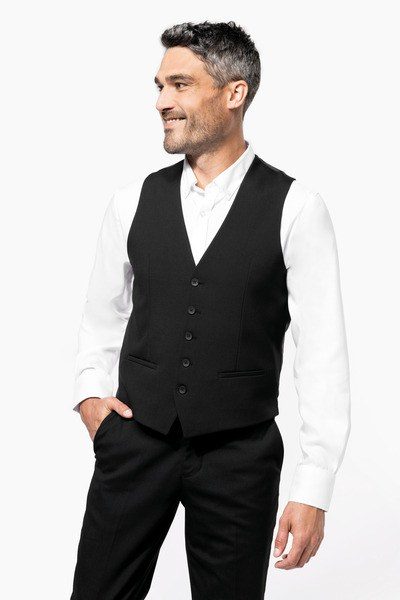 Kariban K501 - Kariban Men's Slim Fit Black Vest with Adjustable Back