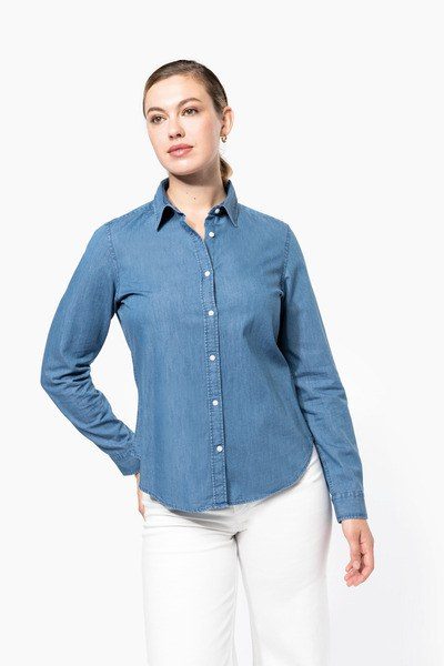 Kariban K509 - Camisa Vaquera Mujer Estilo Vintage Única